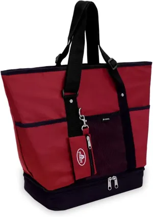 Everest Luggage Deluxe Shopping Tote, Burgundy/Black, Burgundy/Black, One Size