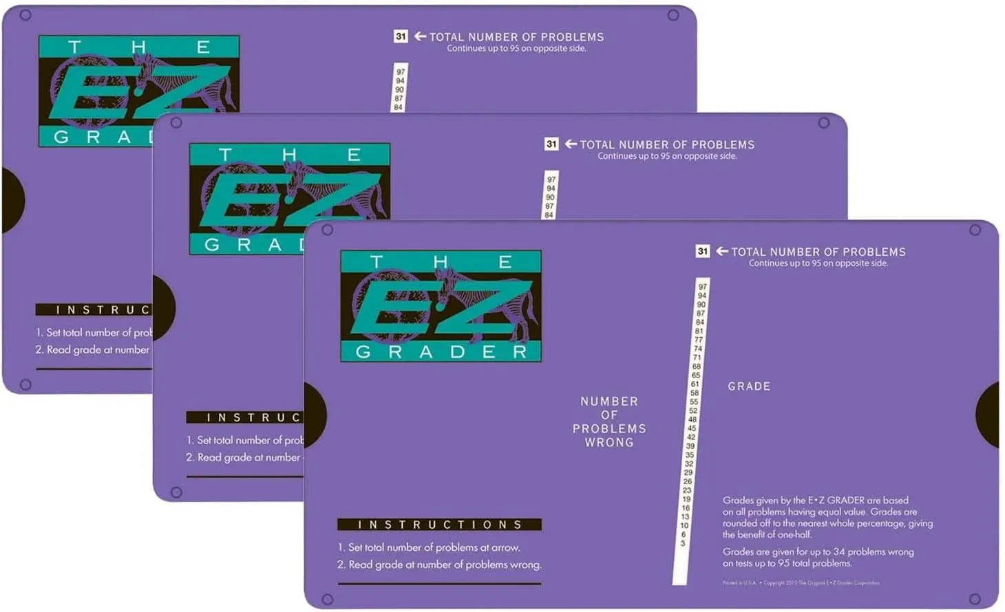 Ez-5703Purple-3 E-Z Grader Purple Score Up to 95 Questions, 3 Packs