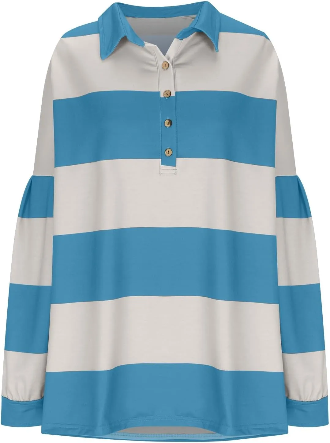 Fall Shirts for Women Long Sleeve Striped Button Down Sweatshirts Causal Fashion Pullover Blouses Plus Size Tops Tees