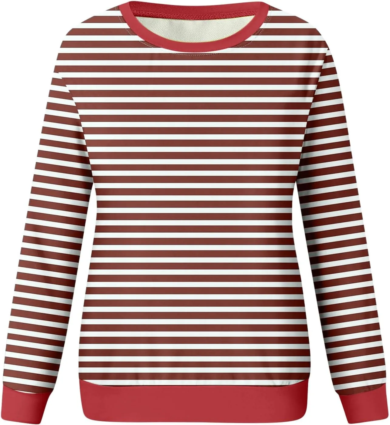 Fall Sweatshirts for Women Fashion 2024 Oversized Crewneck Striped Long Sleeve Shirts Hoodies Preppy Top Y2K Outfits