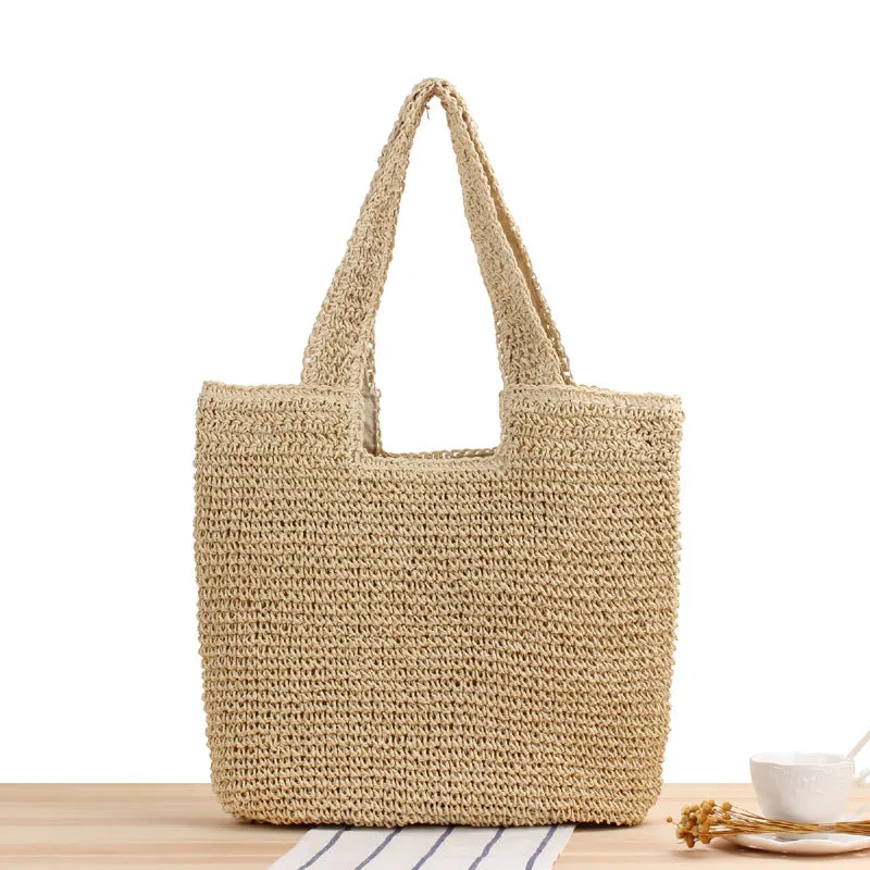 Fashion Straw Mori Style Hand-woven Large Capacity Shoulder Bags