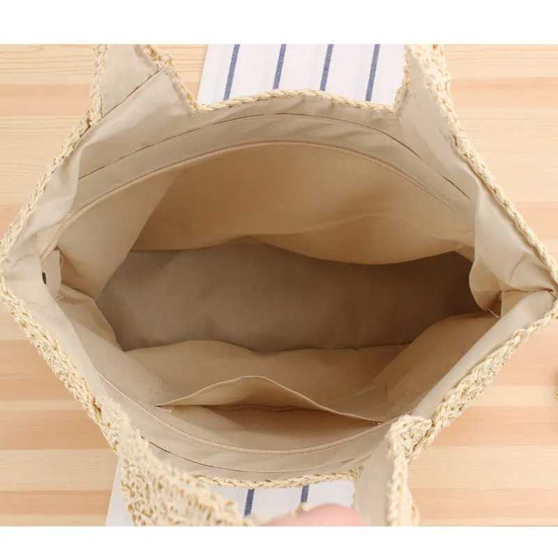 Fashion Straw Mori Style Hand-woven Large Capacity Shoulder Bags
