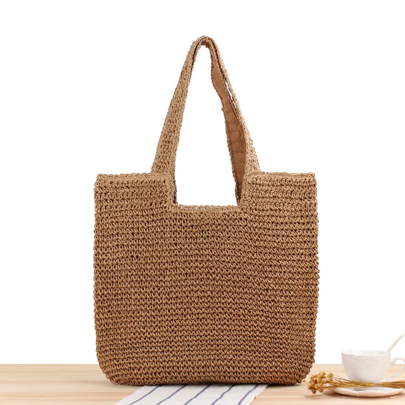 Fashion Straw Mori Style Hand-woven Large Capacity Shoulder Bags