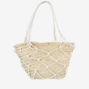 Filippo Catarzi Straw And Cotton Bag With Leather Details