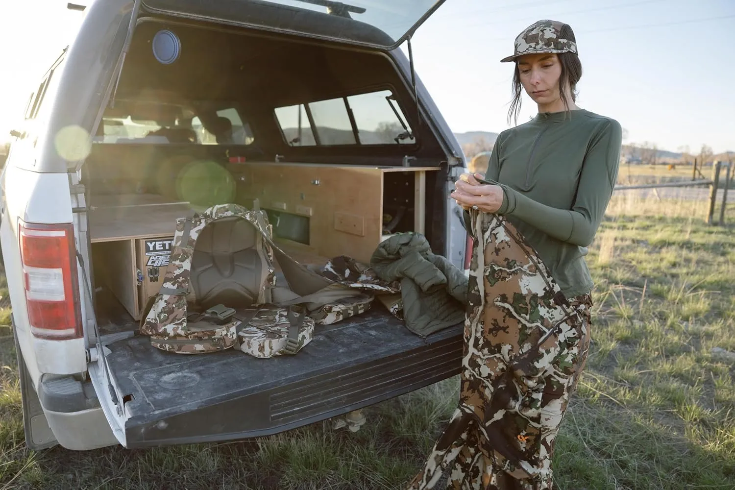 First Lite Women's 308 Pant - Stretch Camo Hunting Pants with Hip Vents