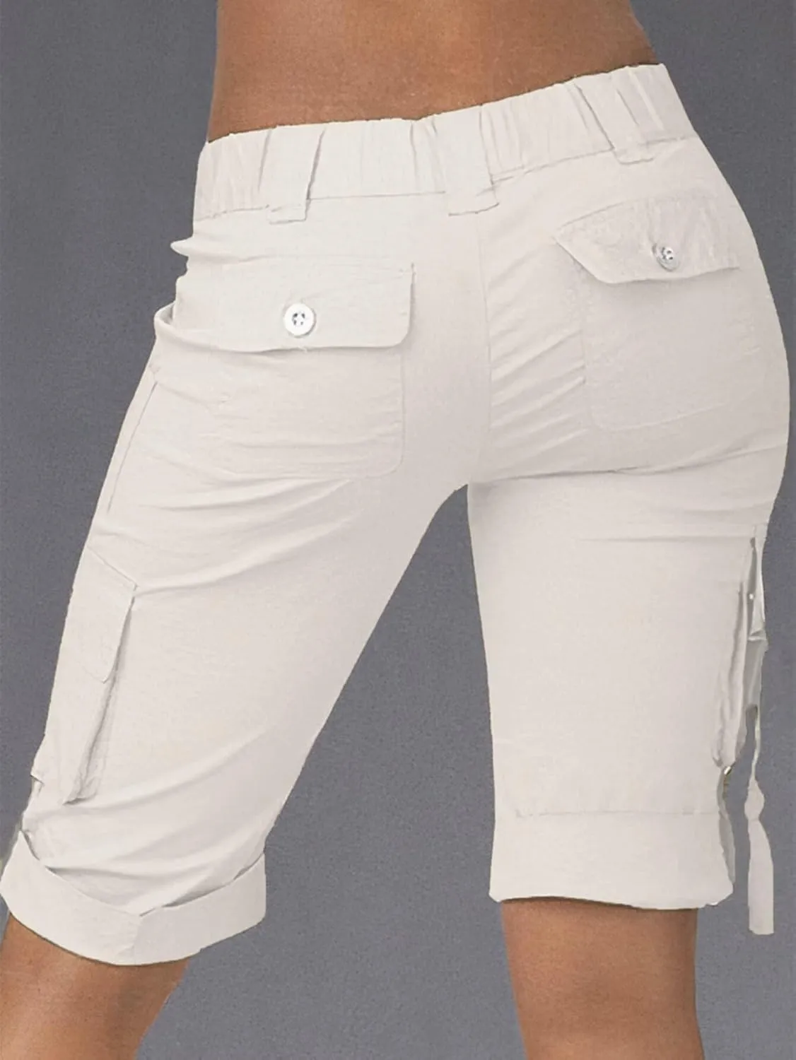 Flamingals Hiking Shorts for Women Flap Pocket Design Bermuda Cargo Shorts 2025 Trendy