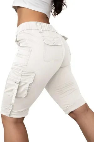 Flamingals Hiking Shorts for Women Flap Pocket Design Bermuda Cargo Shorts 2025 Trendy