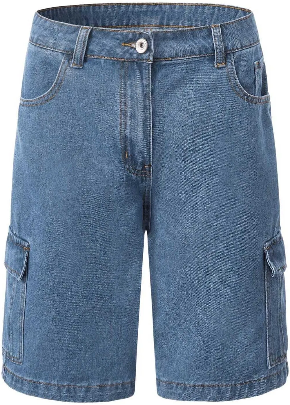 Floerns Men's Loose Hip Hop Baggy Jorts Flap Pocket Side Denim Shorts Jeans with Cargo Pockets