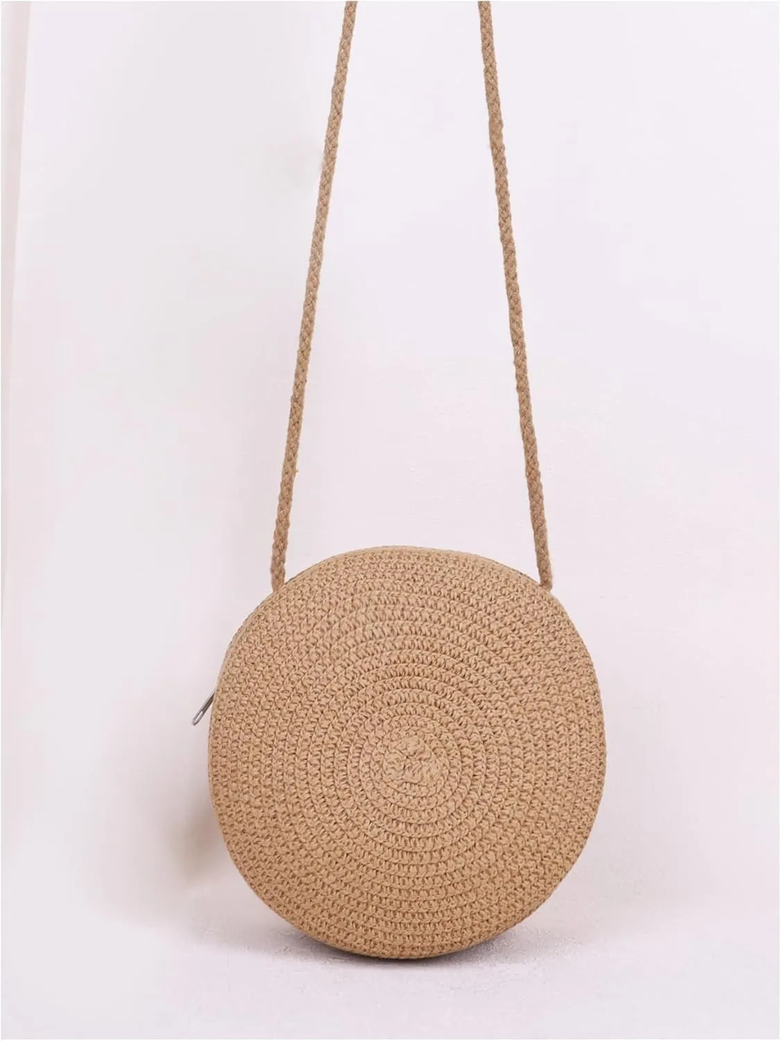 Floerns Women's Round Crossbody Purse Bag Beach Summer Straw Shoulder Bag