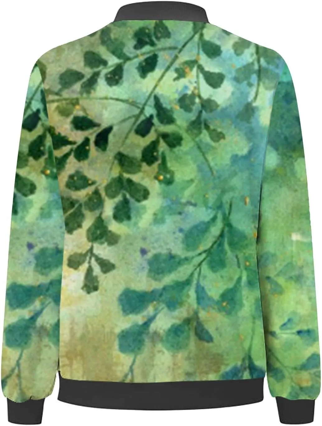 Floral Print Jackets for Women Fall Fashion 2024 Zip Up Y2K Coat Long Sleeve Stand Collar Lightweight