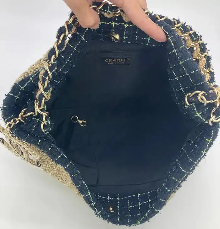 Flower Bag Camellia Trim Rattan Birthday discount Tan Straw Wool Chanel Customer-first Woven Shoulder