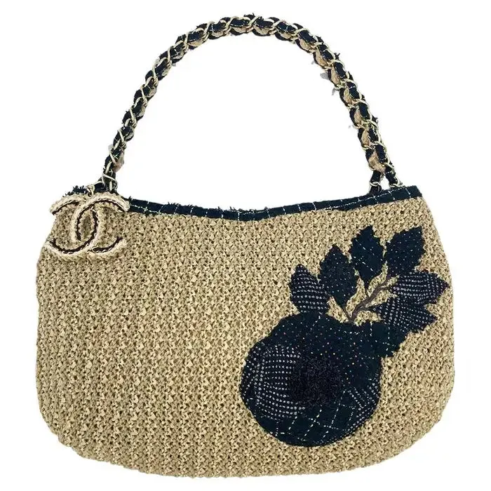 Flower Bag Camellia Trim Rattan Birthday discount Tan Straw Wool Chanel Customer-first Woven Shoulder