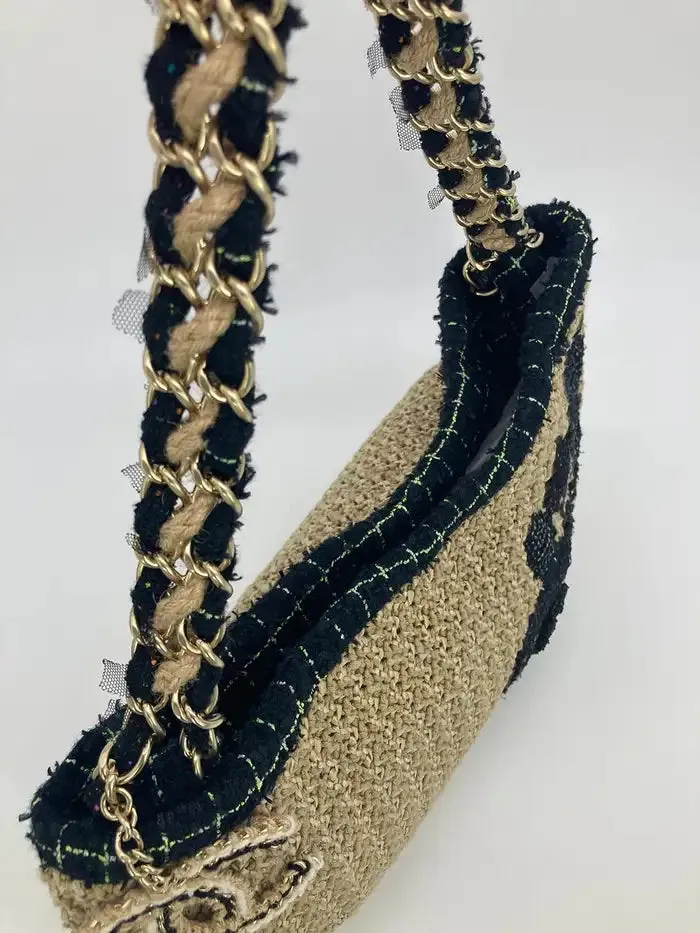 Flower Bag Camellia Trim Rattan Birthday discount Tan Straw Wool Chanel Customer-first Woven Shoulder