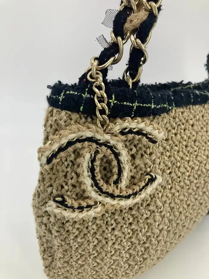 Flower Bag Camellia Trim Rattan Birthday discount Tan Straw Wool Chanel Customer-first Woven Shoulder
