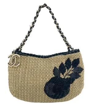 Flower Bag Camellia Trim Rattan Birthday discount Tan Straw Wool Chanel Customer-first Woven Shoulder