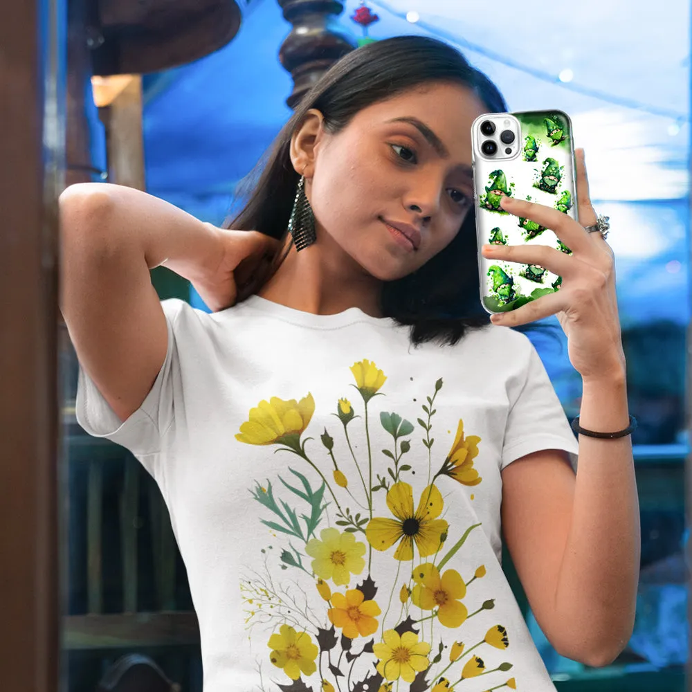 For Apple iPhone 14 Pro Max Gnomes Shamrock Lucky Green Clover St. Patrick Design Hybrid Protective Phone Case Cover