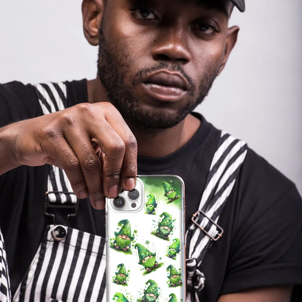 For Apple iPhone 14 Pro Max Gnomes Shamrock Lucky Green Clover St. Patrick Design Hybrid Protective Phone Case Cover