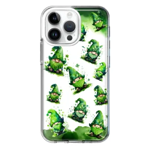 For Apple iPhone 14 Pro Max Gnomes Shamrock Lucky Green Clover St. Patrick Design Hybrid Protective Phone Case Cover