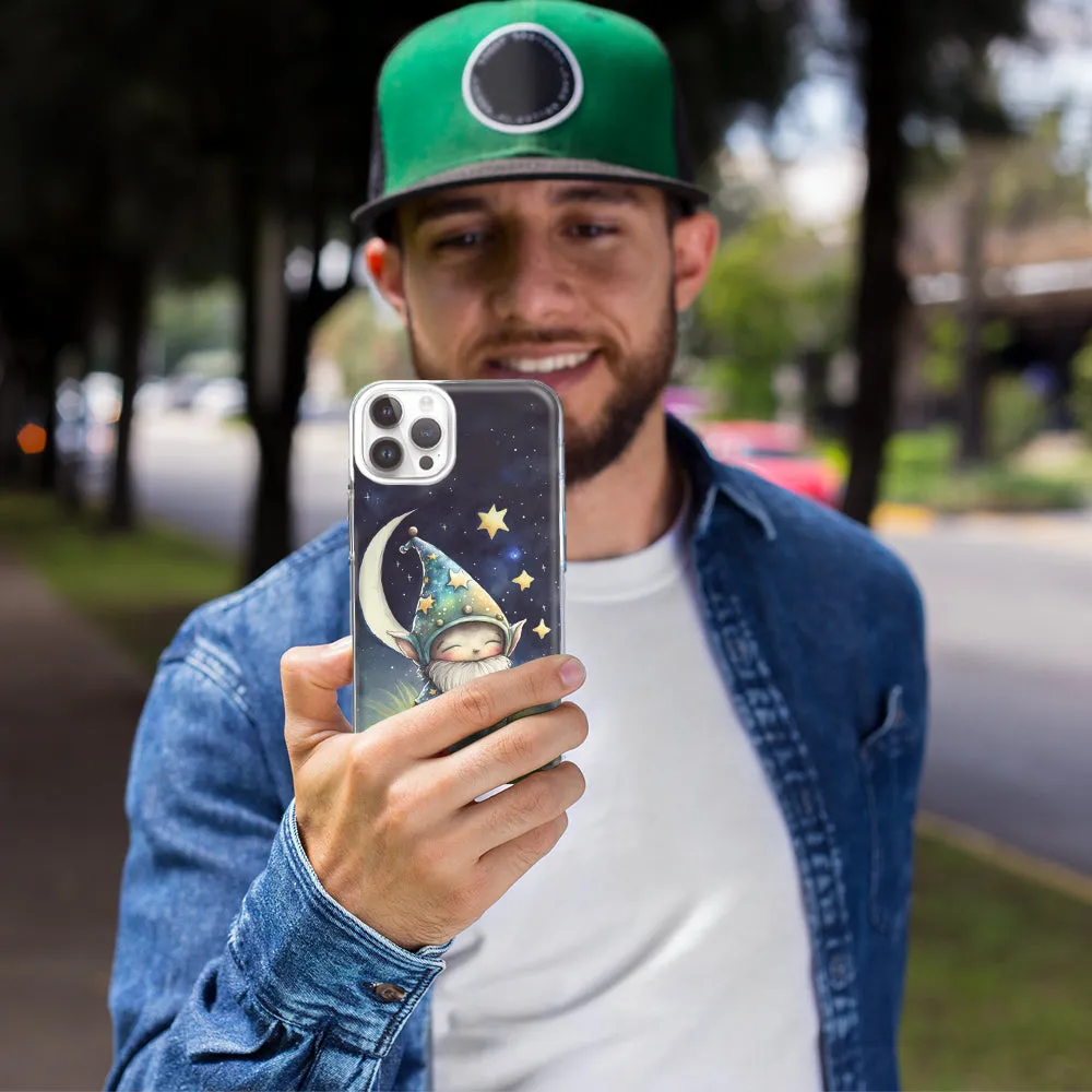For Apple iPhone 14 Pro Max Stars Moon Starry Night Space Gnome Design Hybrid Protective Phone Case Cover