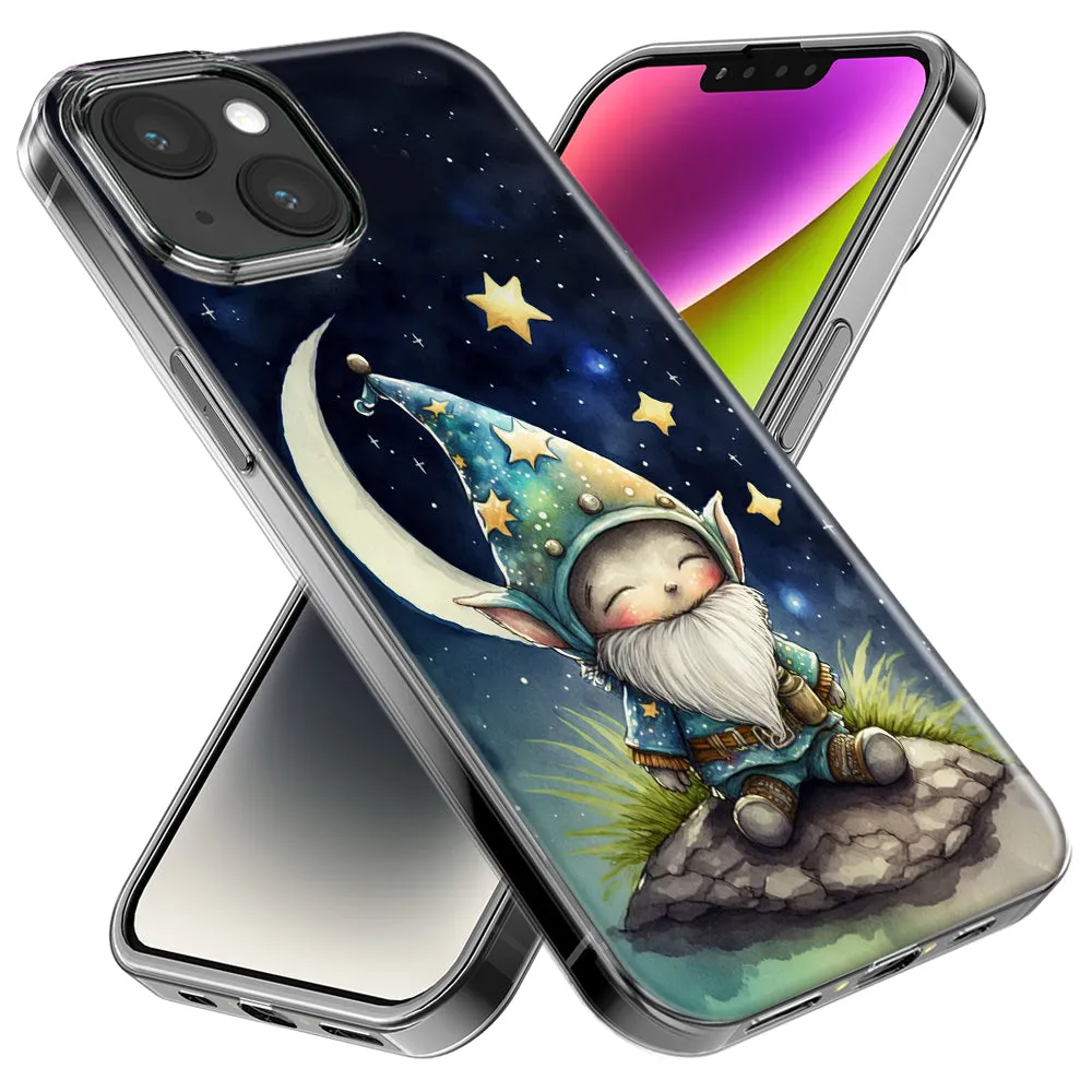 For Apple iPhone 14 Pro Max Stars Moon Starry Night Space Gnome Design Hybrid Protective Phone Case Cover
