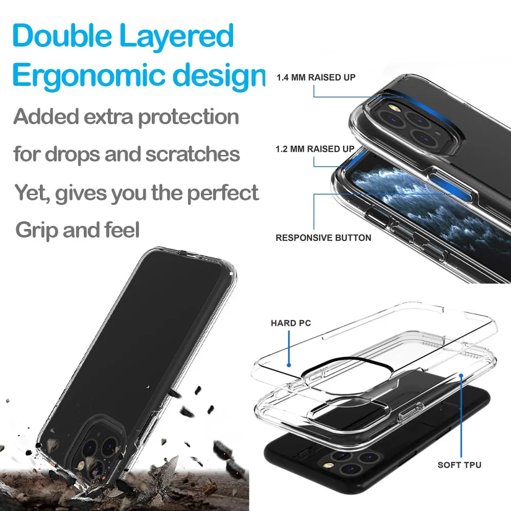 For Apple iPhone 15 Pro Max Black Clear Funny Text Quote Adulting AF Design Hybrid Protective Phone Case Cover