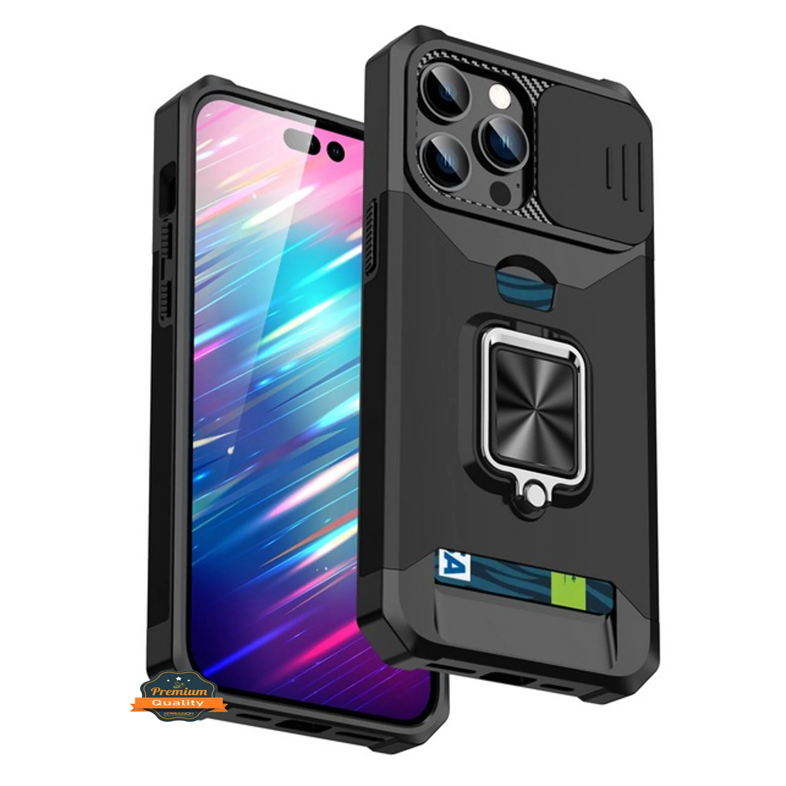 For Motorola Moto G Power 5G 2025 Wallet Case with Slide Camera Protector, Credit Card Slot, Ring Sand, Magnetic Car Mount Case Cover