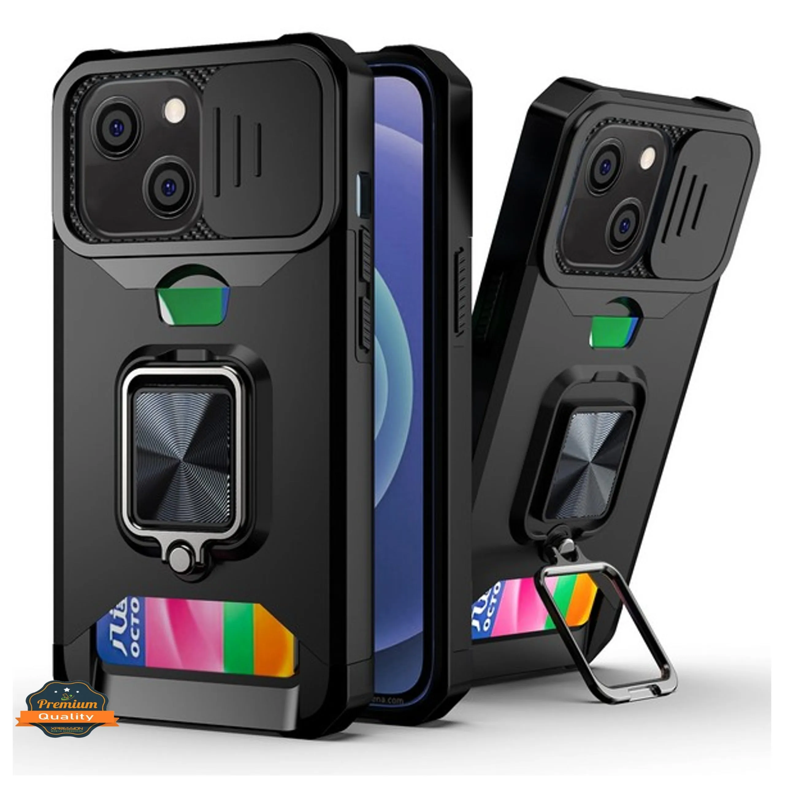 For Motorola Moto G Power 5G 2025 Wallet Case with Slide Camera Protector, Credit Card Slot, Ring Sand, Magnetic Car Mount Case Cover