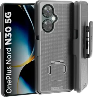 for OnePlus Nord N30 5G Case with Belt Clip Holster, Kickstand Slim Cover Phone Case for Nord N30 5G - Black