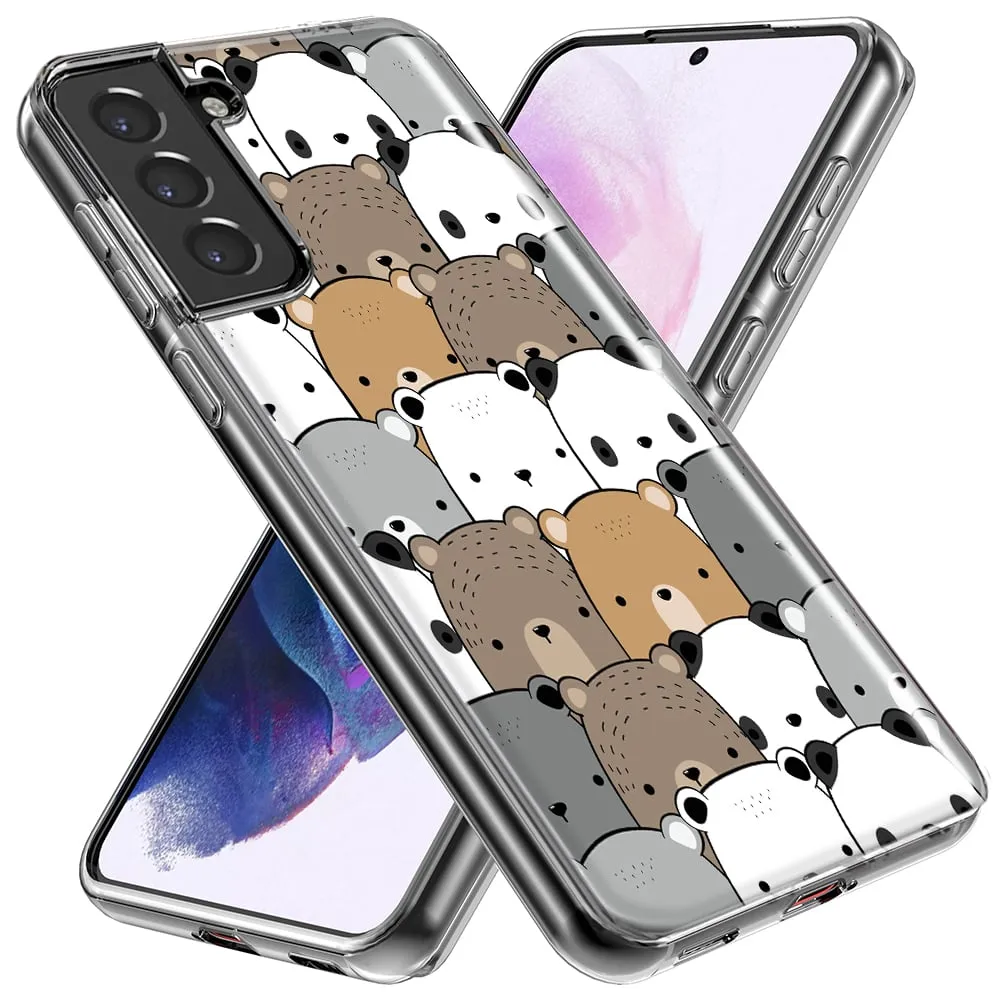 For Samsung Galaxy S24 Cute Bears Slim Shockproof Hard Shell TPU Case Heavy Duty Protective Phone Cover