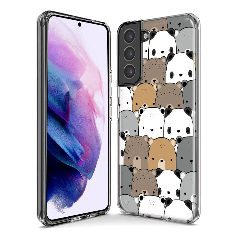 For Samsung Galaxy S24 Cute Bears Slim Shockproof Hard Shell TPU Case Heavy Duty Protective Phone Cover
