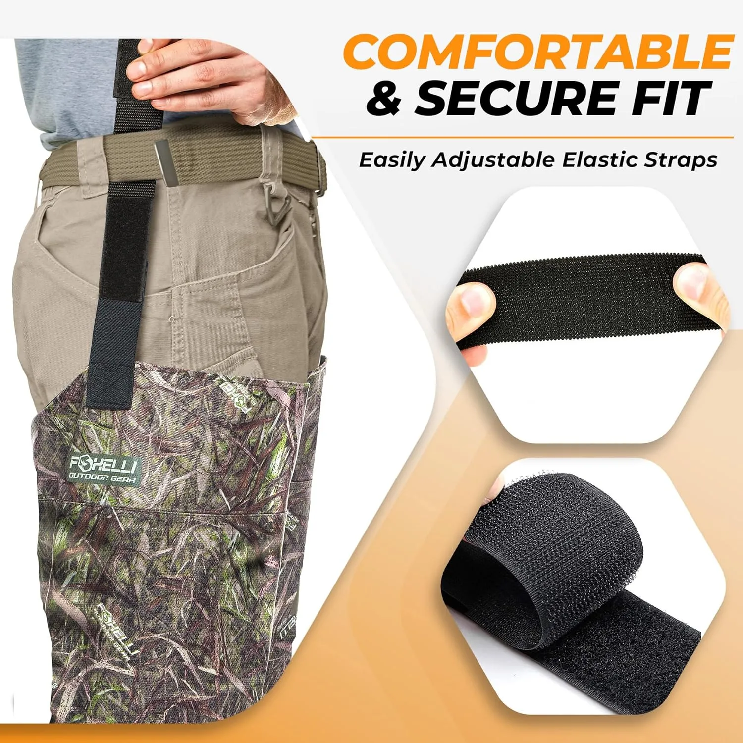 Foxelli Hip Waders – Waterproof Camo Waders for Men & Women with Boots, Lightweight Wading Hip Boots for Fishing & Hunting