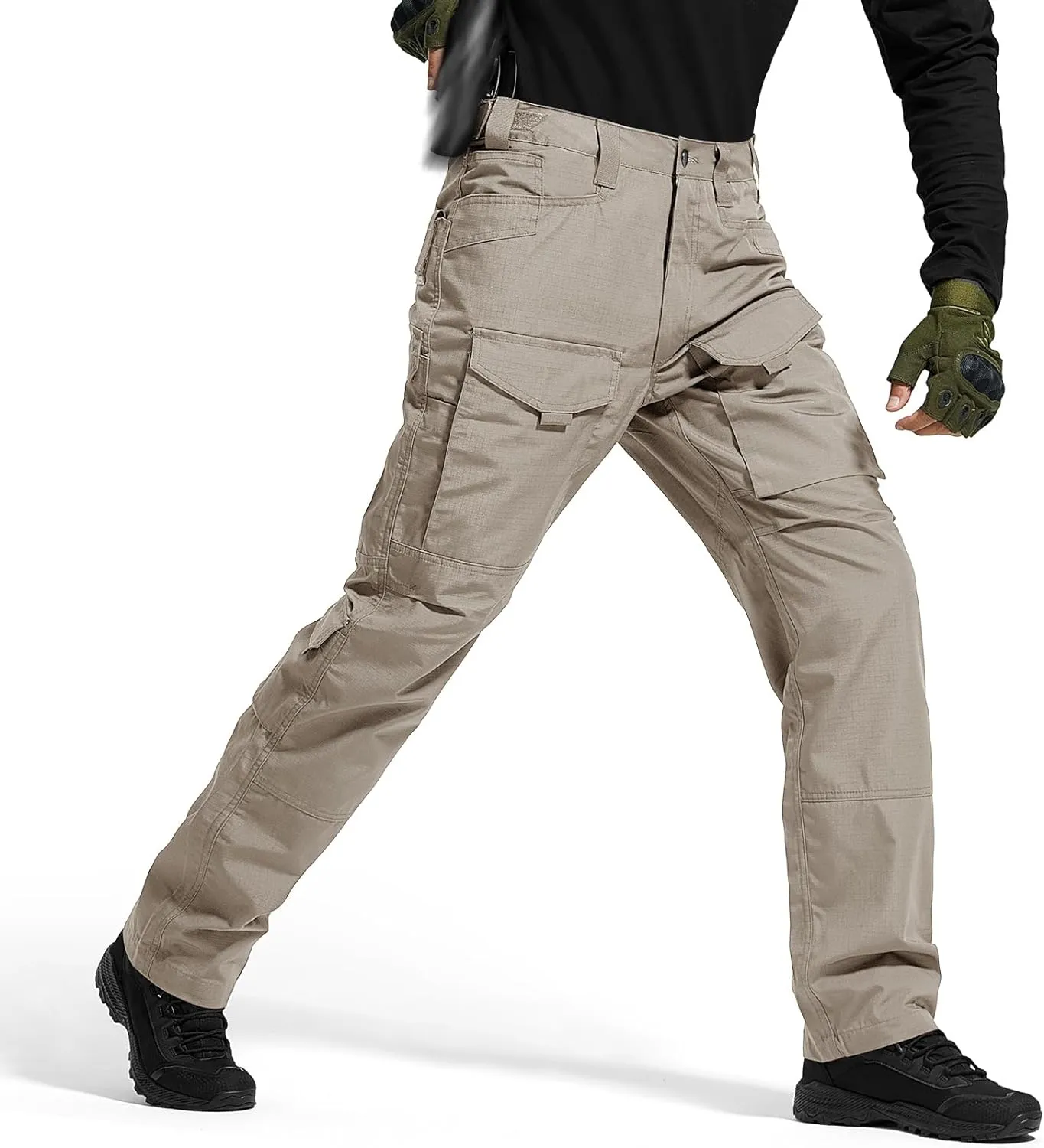 FREE SOLDIER Men's Cargo Pants,Tactical Pants for Men Stretch,Durable Ripstop EDC Work Pants for Hiking