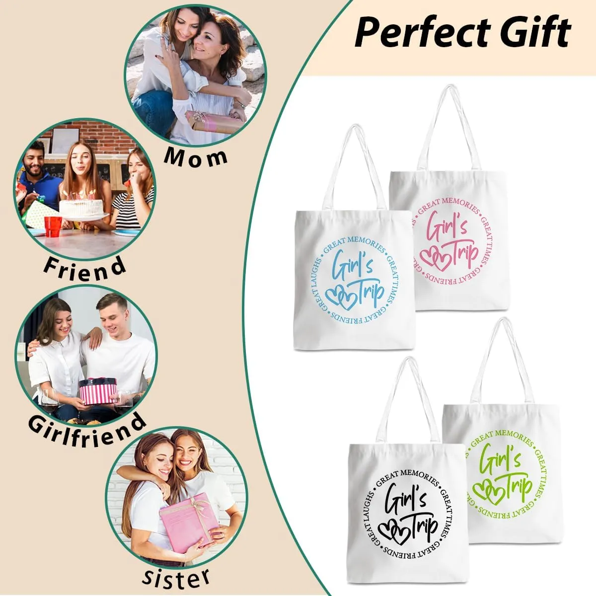 Friend Trip Gifts Favors 2025, Sister Weekend Gifts Tote Bag Goodie Gifts, Bestie Gifts Vacation Weekend Bag Friendship Gifts