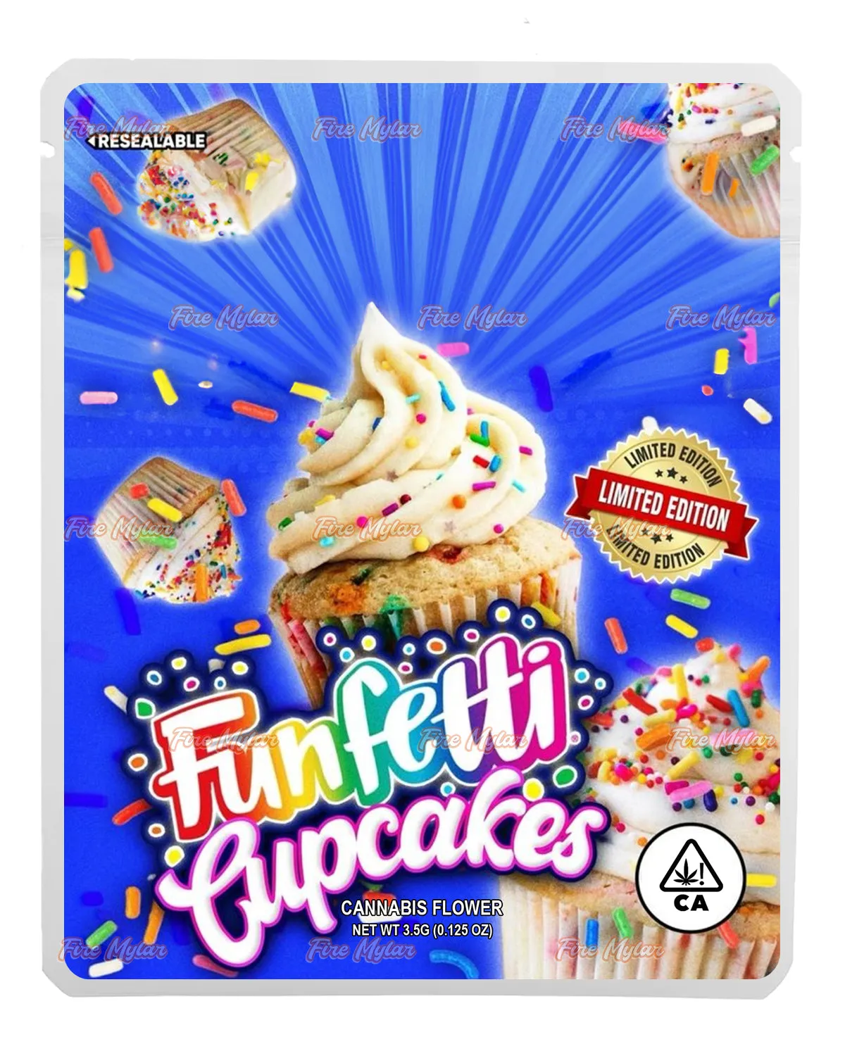 Funfetti Cupcakes Customizable Mylar Bags