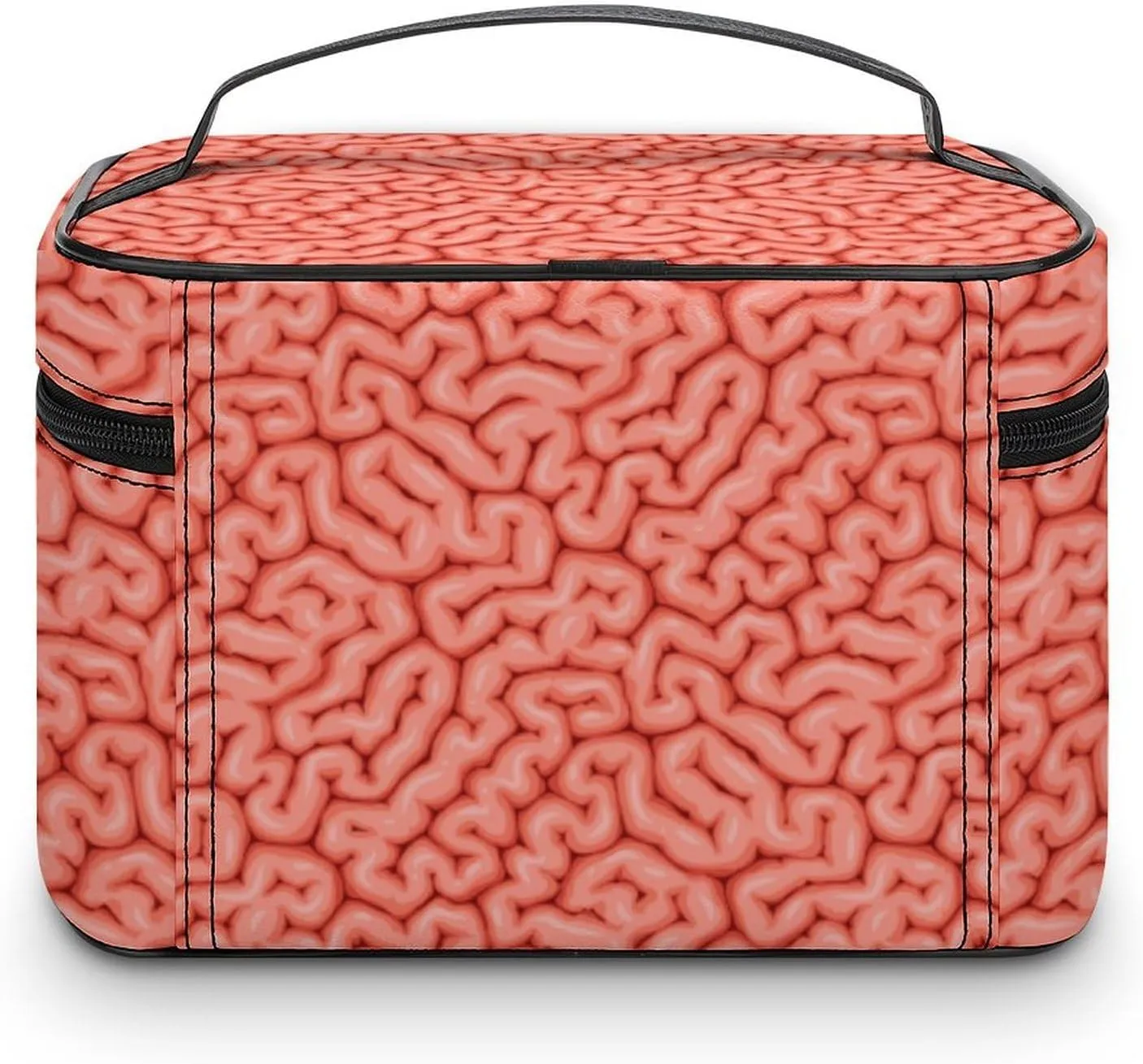 Funny Brain Print Makeup Bags For Women Travel Cosmetic Bag Large Waterproof Skincare Toiletry Bags With Handle Cosmetic Organizer Portable Make Up Box For Wedding Party