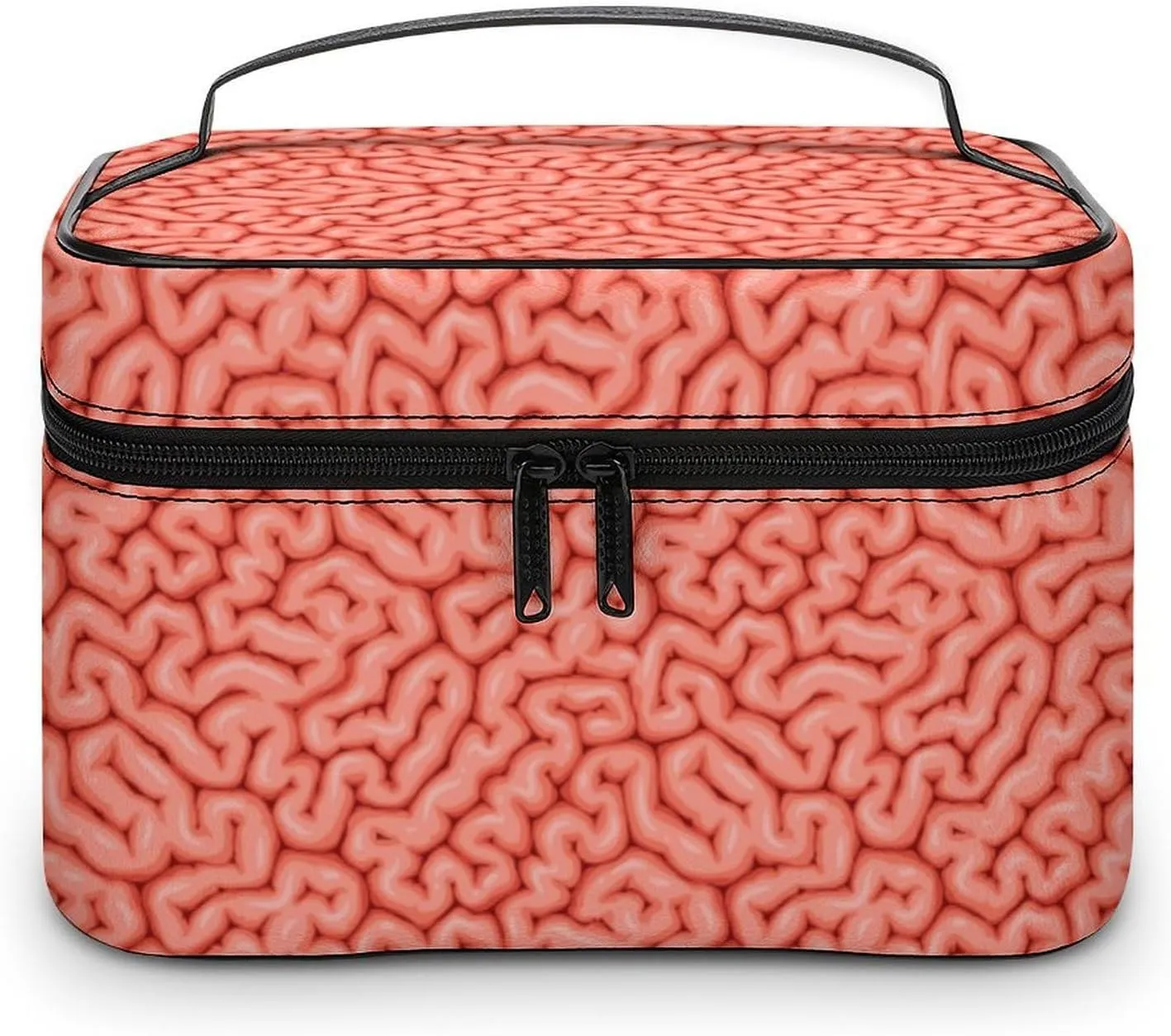 Funny Brain Print Makeup Bags For Women Travel Cosmetic Bag Large Waterproof Skincare Toiletry Bags With Handle Cosmetic Organizer Portable Make Up Box For Wedding Party