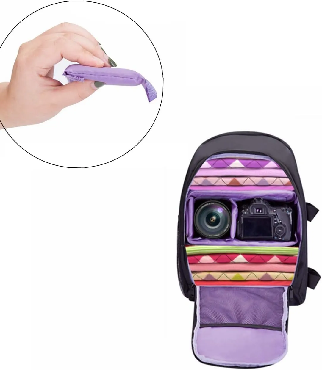 G-raphy Camera Backpack for Photographer Camera Bags with Laptop Compartment/Tripod Holder for Dslr SLR Cameras, Flashes and Camera Accessories (Purple)