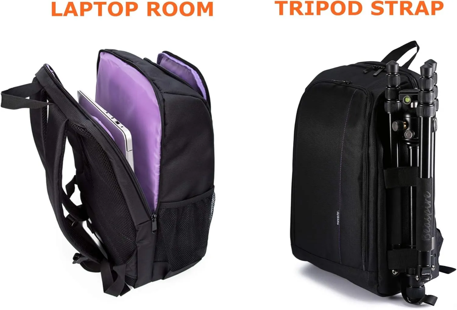 G-raphy Camera Backpack for Photographer Camera Bags with Laptop Compartment/Tripod Holder for Dslr SLR Cameras, Flashes and Camera Accessories (Purple)