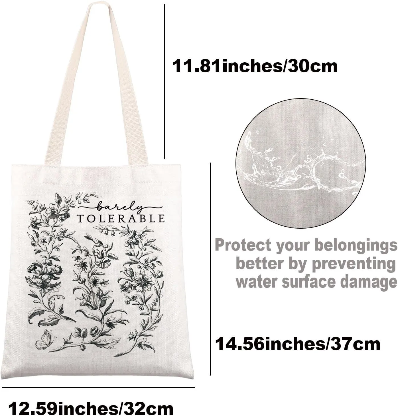 G2TUP Barely Tolerable Tote Bag Barely Tolerables Gift You Have Bewitched Me Tote Bag Pemberley House Gifts