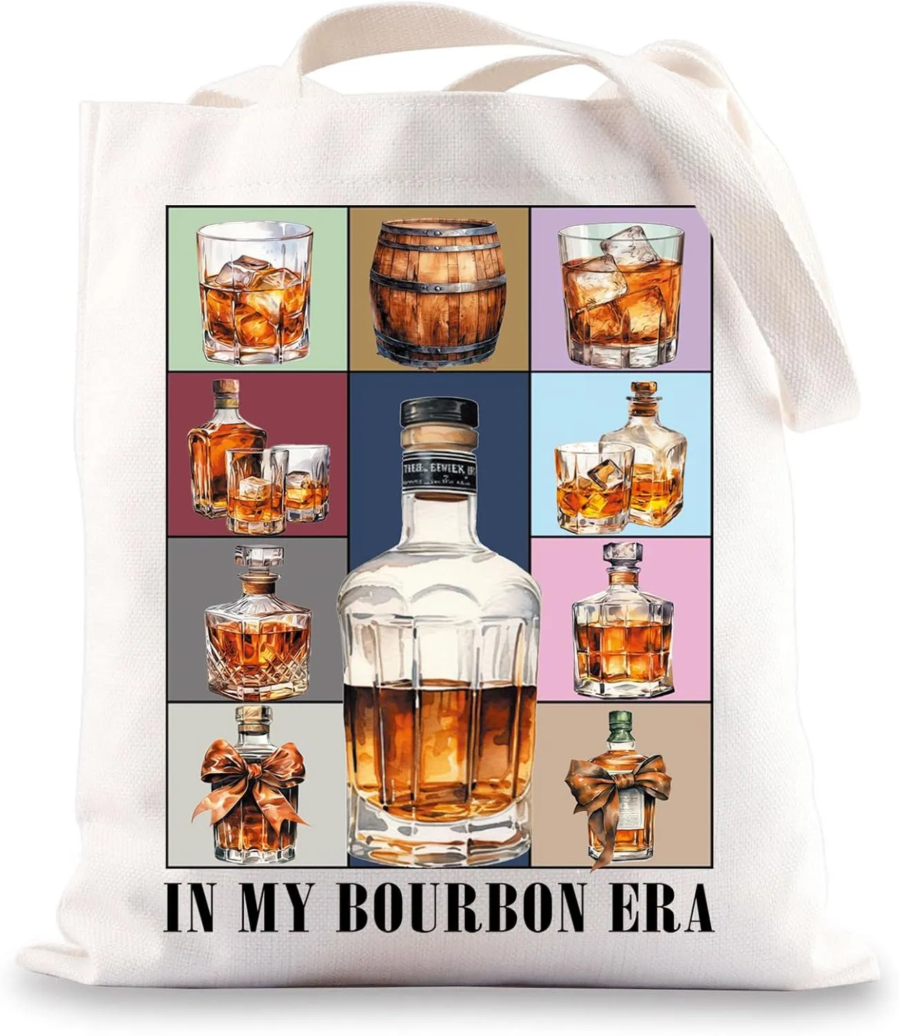 G2TUP Bourbon Whiskey Tote Bag Bourbon Lover Gifts Bourbon Drinkers Gifts In My Bourbon Era Bourbon Shoulder Bag