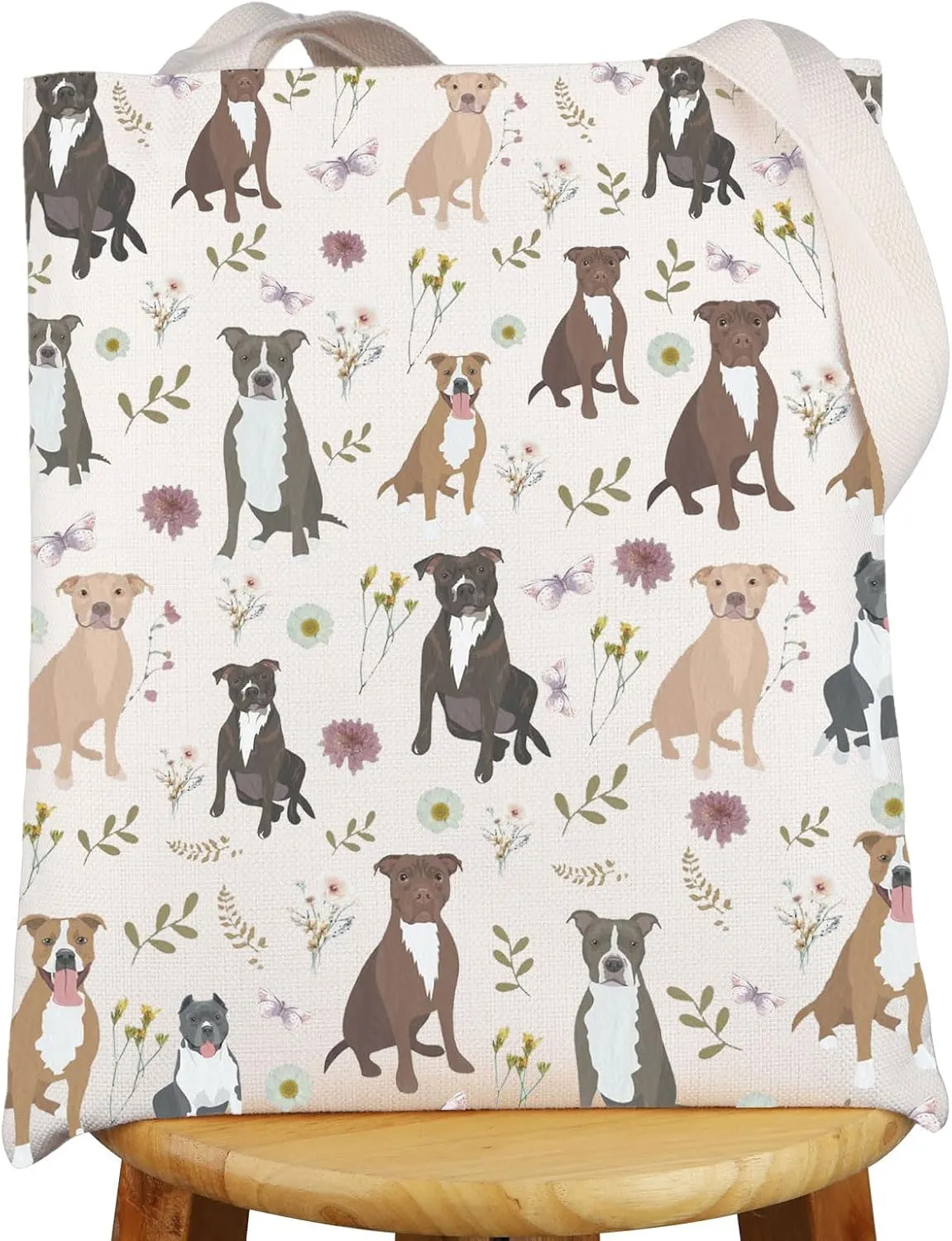G2TUP Pitbull Tote Bag Pitbull Lover Gifts American Pitbull Shoulder Bag Pitbull Owner Tote Bag