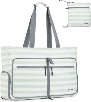 G4Free Beach Bags for Women, Large Foldable Travel Tote Bag with Zipper, Waterproof Sandproof Beach Tote Pool Bag
