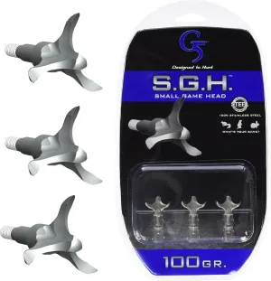 G5 S.G.H. (Small Game Head) - Archery Hunting 100/125 Grain Stainless Steel One-Piece Construction 1" Cutting Diameter Broadhead