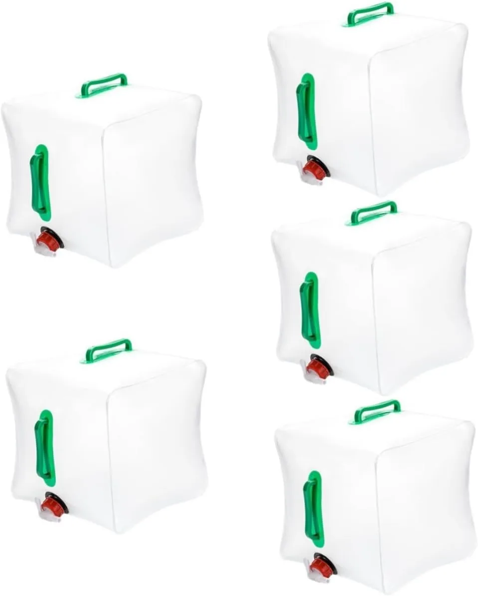 GANAZONO 5pcs Folding Water Bag Watering USB Machine Carriers Fountain Lid Tank Accessories Dispensers Bottles Water Pump Travel Water Bottle Camping Water Bag Transparent PVC