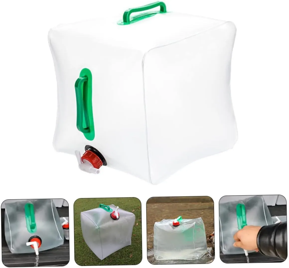 GANAZONO 5pcs Folding Water Bag Watering USB Machine Carriers Fountain Lid Tank Accessories Dispensers Bottles Water Pump Travel Water Bottle Camping Water Bag Transparent PVC