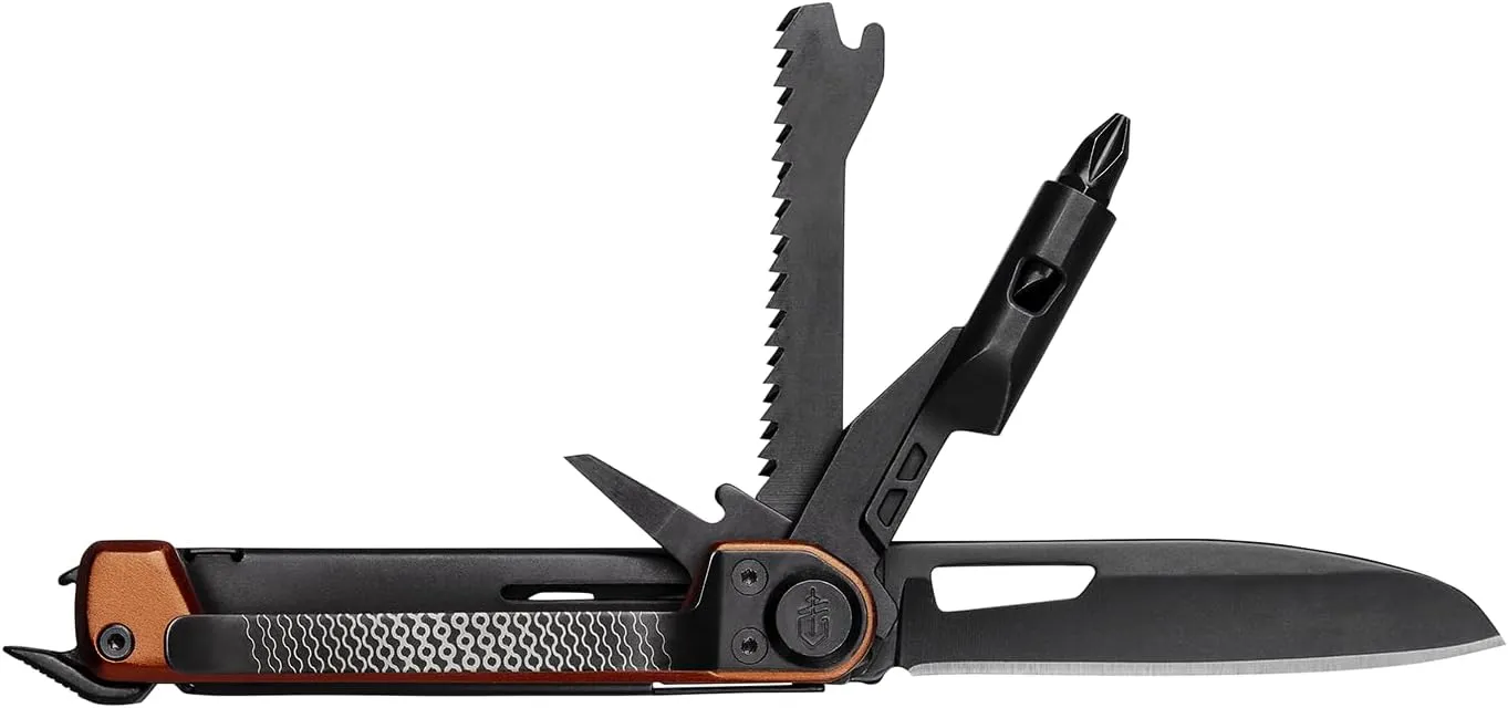Gerber Gear Armbar Trade 8-in-1 Pocket Knife EDC Multitool with Blade, Pry Bar, and Hammer for Camping, Burnt Orange