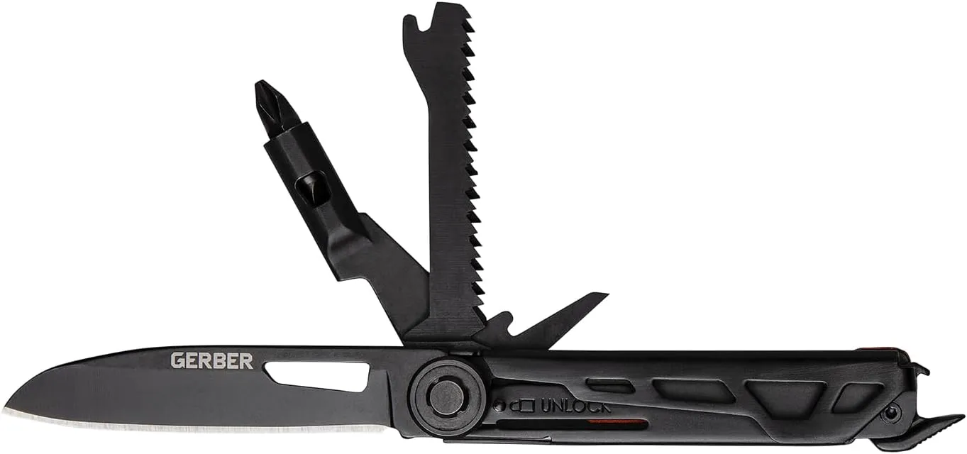Gerber Gear Armbar Trade 8-in-1 Pocket Knife EDC Multitool with Blade, Pry Bar, and Hammer for Camping, Burnt Orange
