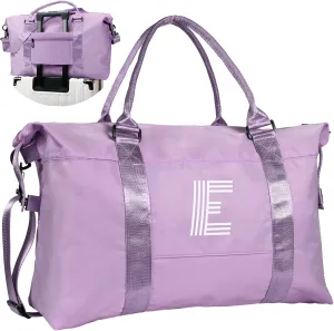 Gifts for Women, Initial Travel Duffel Bag, Sports Gym Bag, Personalized Weekender Bag with Shoulder Strap, Monogram Overnight Bag, Birthday Gifts Wife Gifts Bridal Shower Gifts (Letter E)