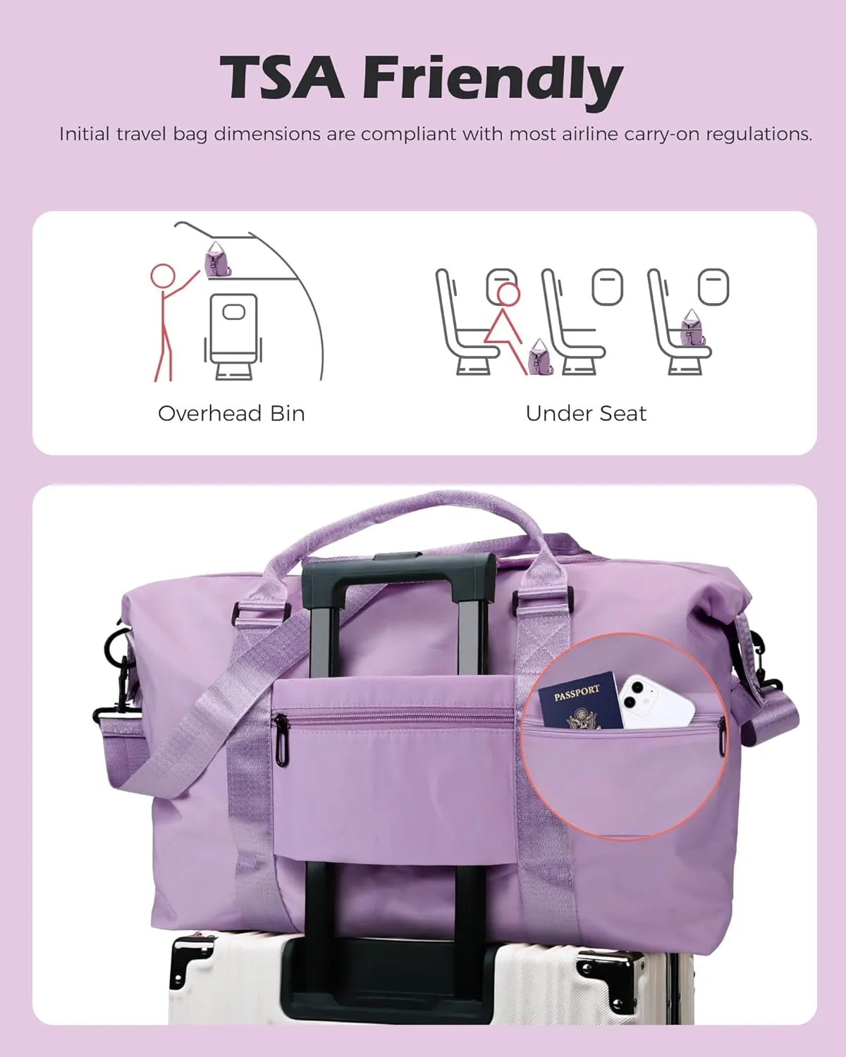 Gifts for Women, Initial Travel Duffel Bag, Sports Gym Bag, Personalized Weekender Bag with Shoulder Strap, Monogram Overnight Bag, Birthday Gifts Wife Gifts Bridal Shower Gifts (Letter E)