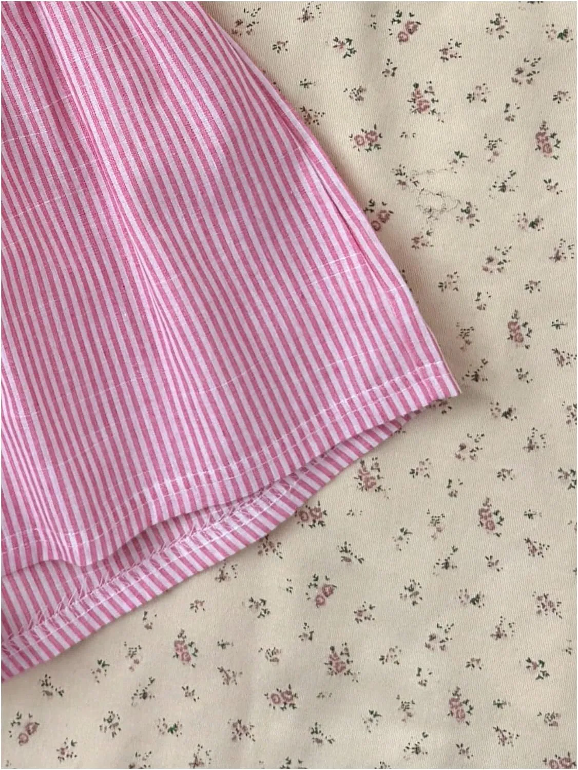 Girl's 2 Piece Cute Outfits Short Sleeve Bowknot Graphic Tees and Striped Shorts Set Summer Outfits